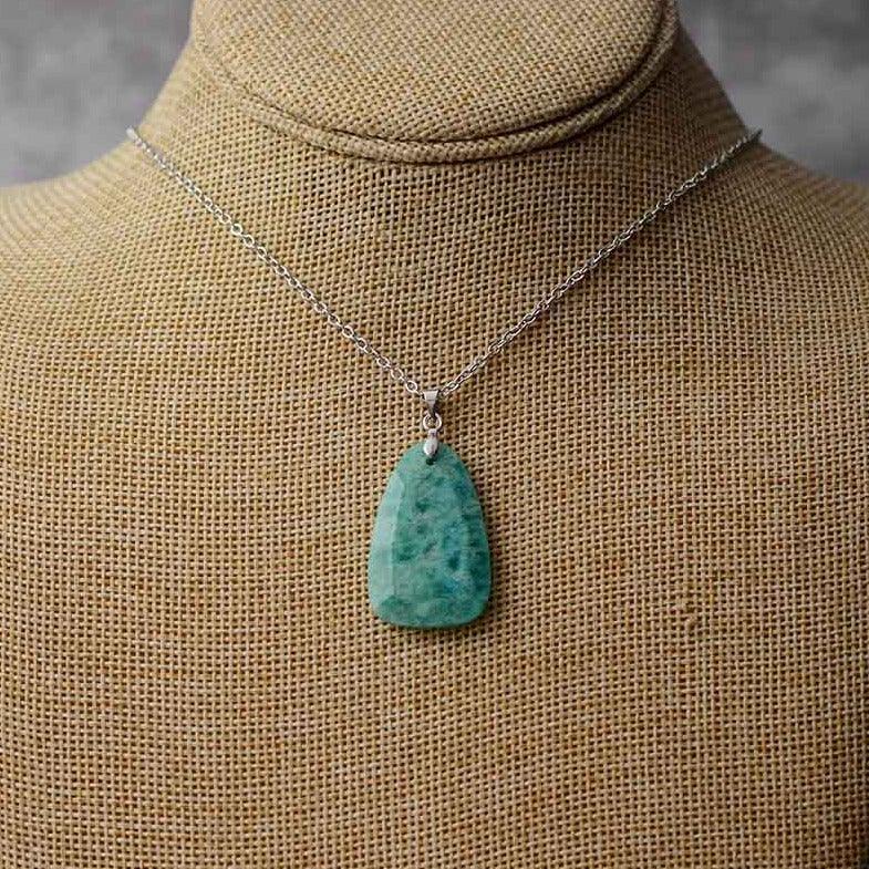 'Nginyal' Amazonite Pendant Necklace - Womens Necklaces Crystal Necklace - Allora Jade
