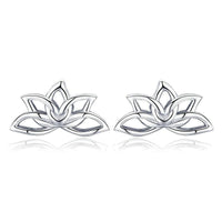 'Lotus Flower' Sterling Silver Stud Earrings - Allora Jade