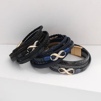 'Infinity' Charm Wrap Bracelet - black - Womens Bracelets - Allora Jade