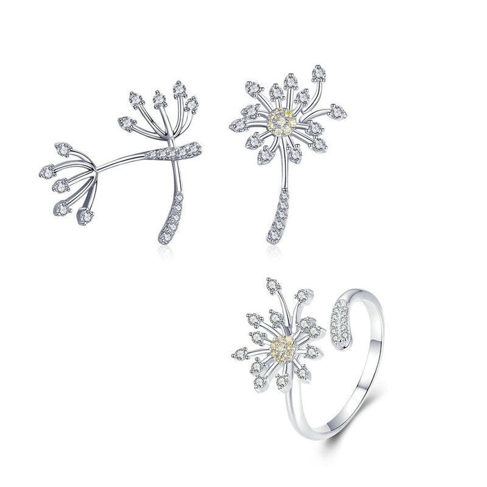 'Dandelion Love' CZ and Sterling Silver Jewellery Set - Allora Jade