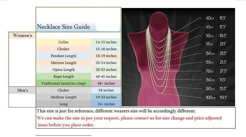 Allora Jade necklace size guide