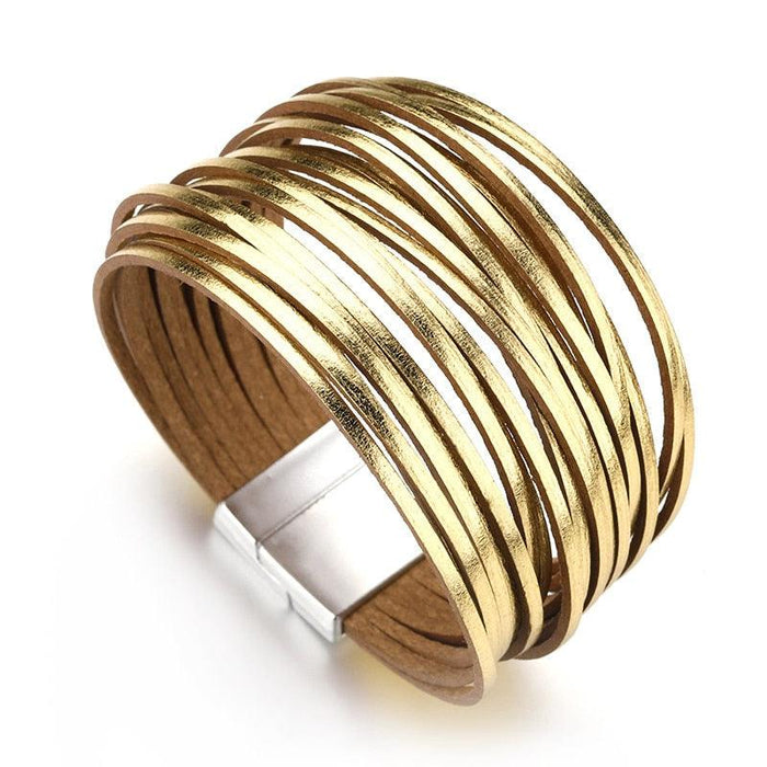 'Simple' Wide Cuff Bracelet - gold - Womens Bracelets - Allora Jade