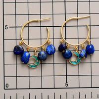 'Moon' Lapis Lazuli Dangle Earrings - Womens Earrings Crystal Earrings - Allora Jade