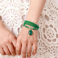 'Nyiwarri' Green Onyx Beads Stretchy Bracelet - Womens Bracelets Crystal Bracelet - Allora Jade