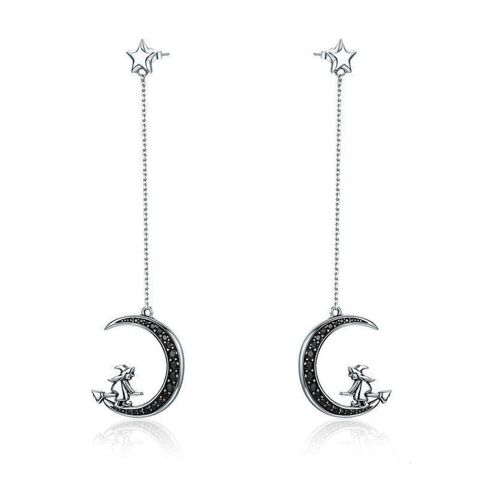 'Magic Witch' Sterling Silver and CZ Drop Earrings - ALLORA JADE