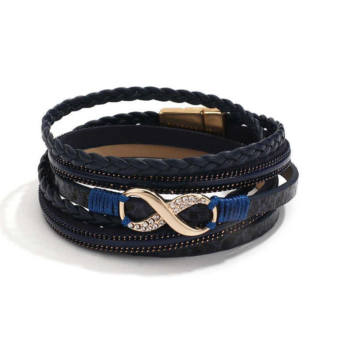 'Infinity' Charm Wrap Bracelet - blue - Womens Bracelets - Allora Jade