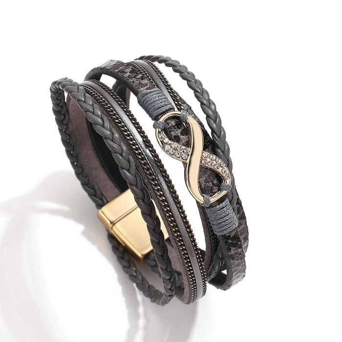 'Infinity' Charm Wrap Bracelet - grey - Womens Bracelets - Allora Jade