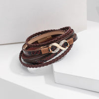 'Infinity' Charm Wrap Bracelet - brown - Womens Bracelets - Allora Jade