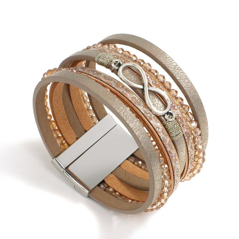 'Infinite' Charm Cuff Bracelet - grey - Womens Bracelets - Allora Jade