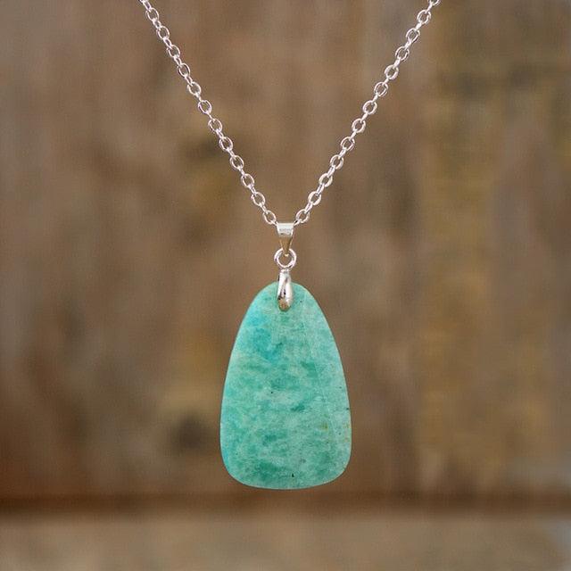 'Nginyal' Amazonite Pendant Necklace - Womens Necklaces Crystal Necklace - Allora Jade