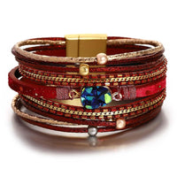 'Sky' Charm Cuff Bracelet - red - Womens Bracelets - Allora Jade