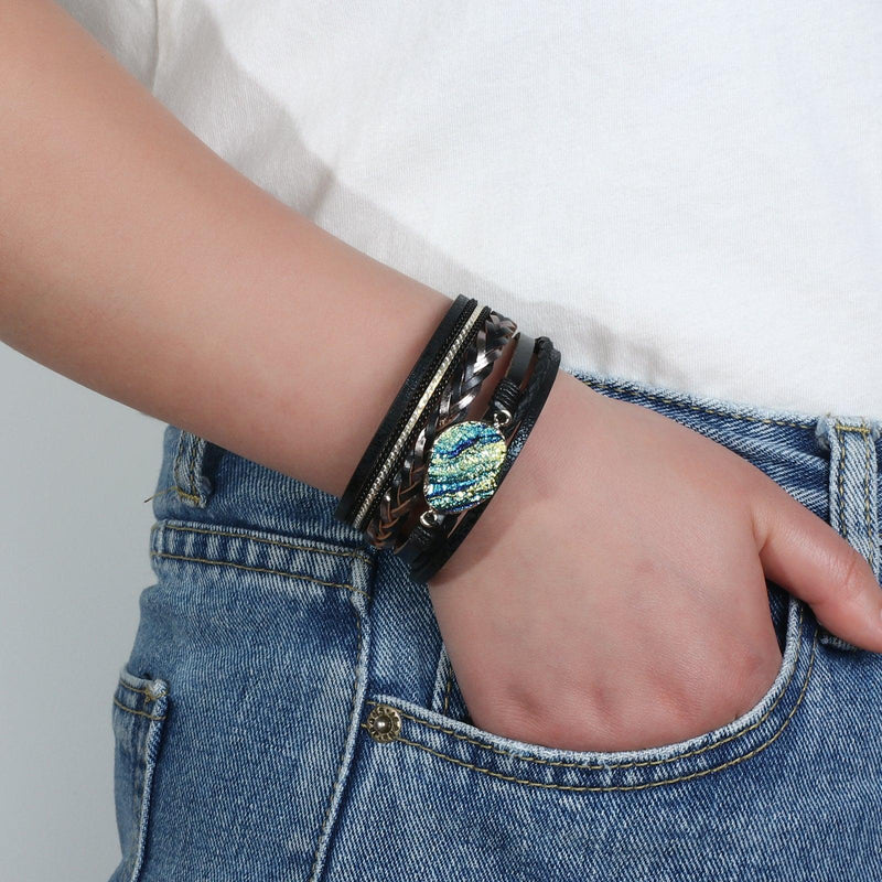 'Birralee' Charm Cuff Bracelet - navy - Womens Bracelets - Allora Jade