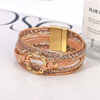 'Orana' Charm and Beads Cuff Bracelet - rose gold | ALLORA JADE