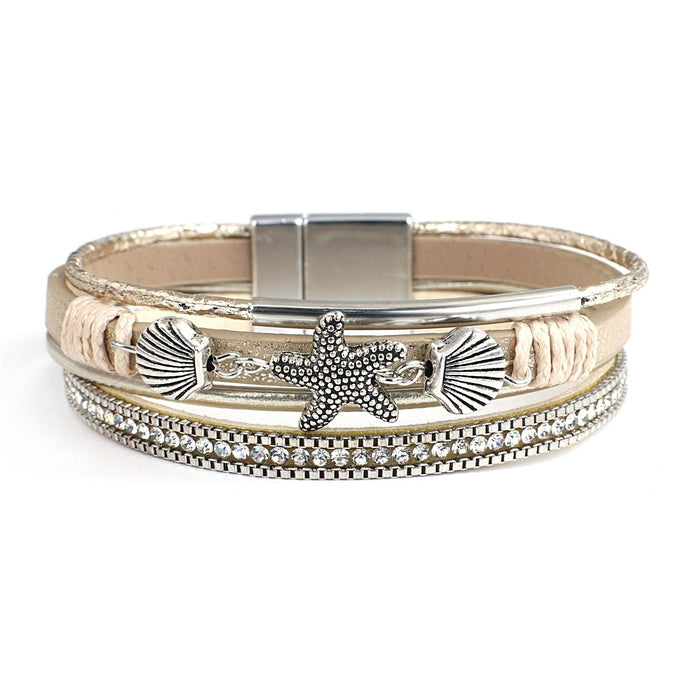 'Sea Life' Charm Cuff Bracelet - khaki - Womens Bracelets - Allora Jade