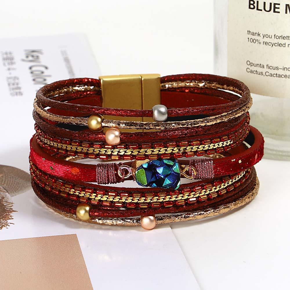 'Sky' Charm Cuff Bracelet - red - Womens Bracelets - Allora Jade