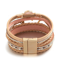 'Dalgu' Heart Charm Cuff Bracelet - brown - Womens Bracelets - Allora Jade