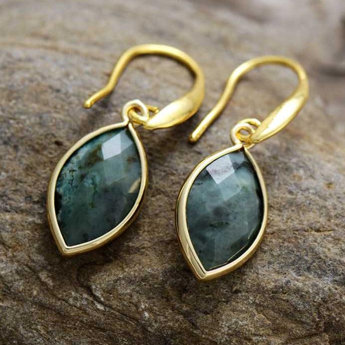 'Yiing' African Turquoise Drop Earrings - Womens Earrings Crystal Earrings - Allora Jade