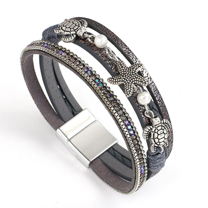 'Sea Life' Charm Cuff Bracelet - grey - Womens Bracelets - Allora Jade