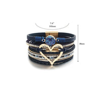'Dalgu' Heart Charm Cuff Bracelet - olive - Womens Bracelets - Allora Jade
