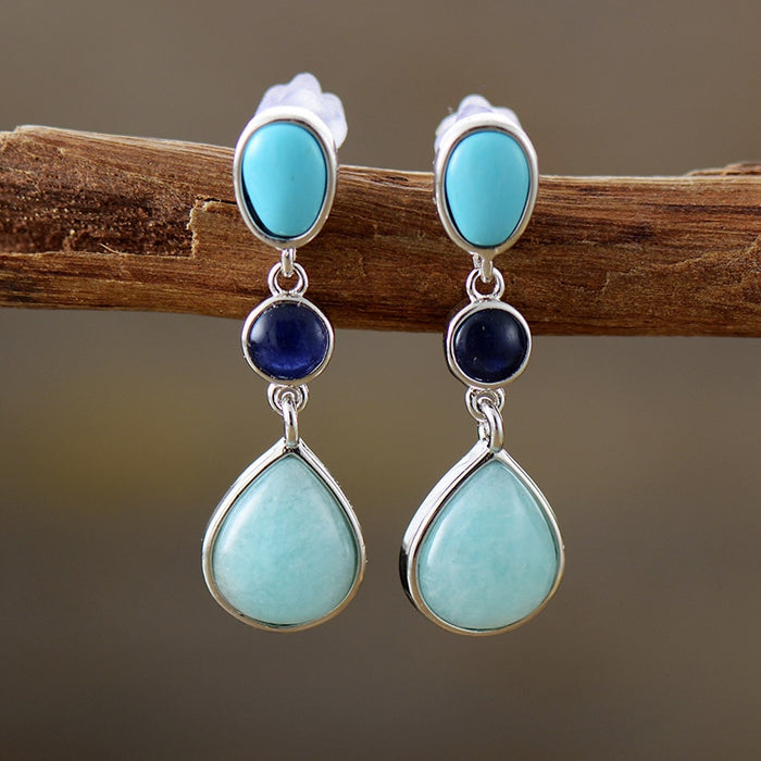 ‘Murriguwal’ Amazonite Agate Dangle Earrings | ALLORA JADE