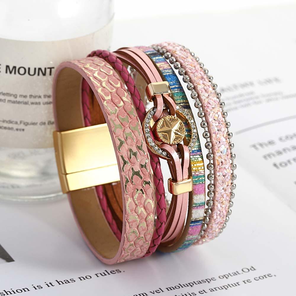 'Star' Charm Cuff Bracelet - pink - Womens Bracelets - Allora Jade