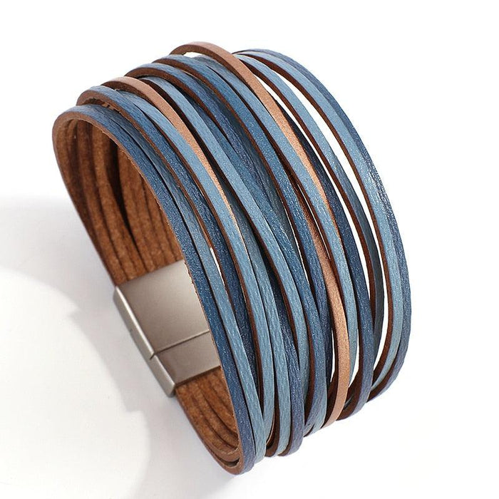 'Simple' Wide Cuff Bracelet - blue - Womens Bracelets - Allora Jade