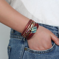 'Birralee' Charm Cuff Bracelet - red - Womens Bracelets - Allora Jade