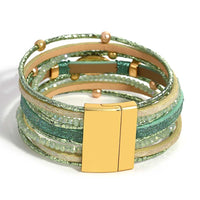 'Talei' Charm and Beads Cuff Bracelet - green - Womens Bracelets - Allora Jade