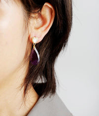 'Heart Drops' Labradorite Earrings - Womens Earrings Crystal Earrings - Allora Jade