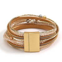'Aluka' Beads Cuff Bracelet - khaki - Womens Bracelets - Allora Jade