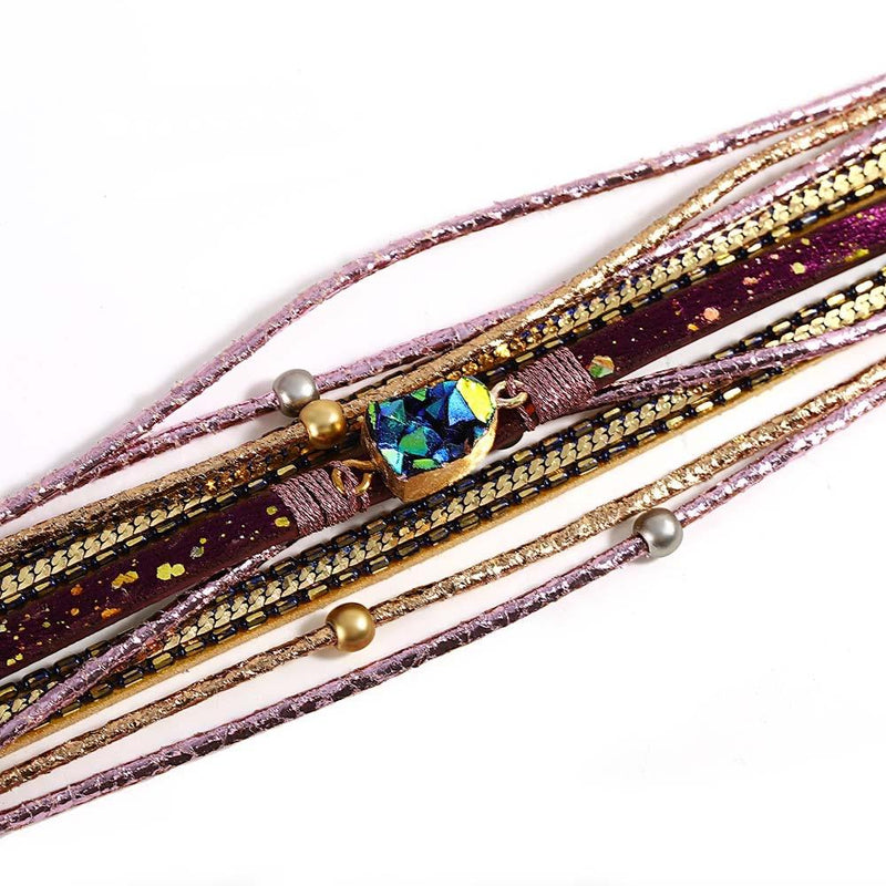 'Sky' Charm Cuff Bracelet - purple - Womens Bracelets - Allora Jade