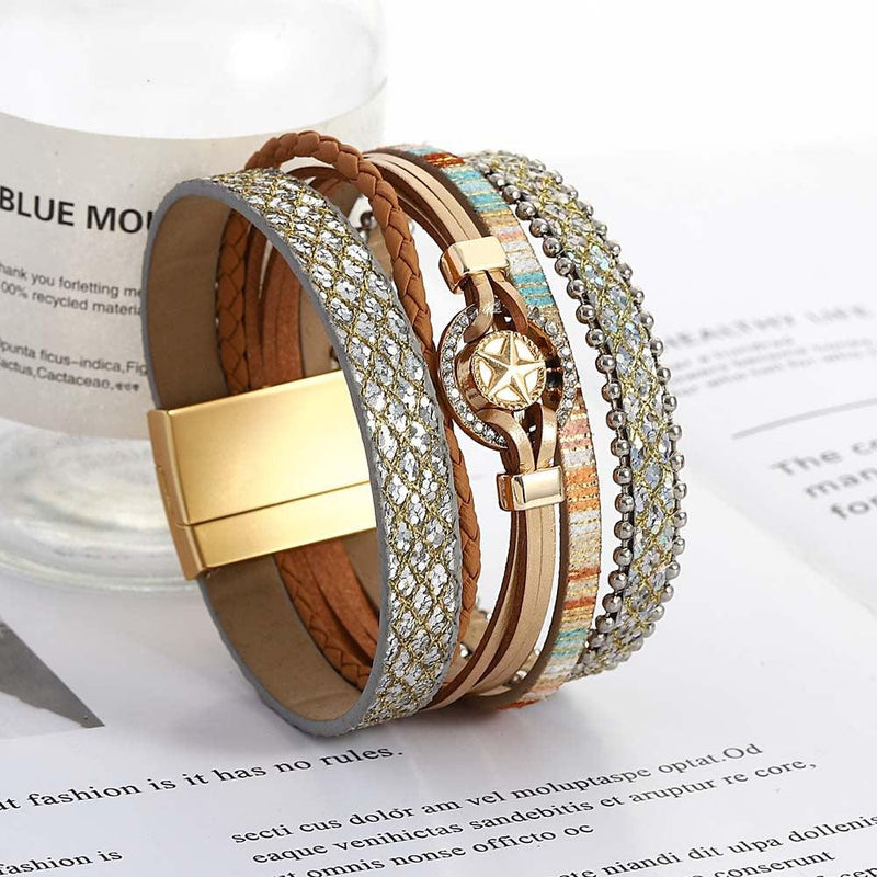 'Star' Charm Cuff Bracelet - gold - Womens Bracelets - Allora Jade