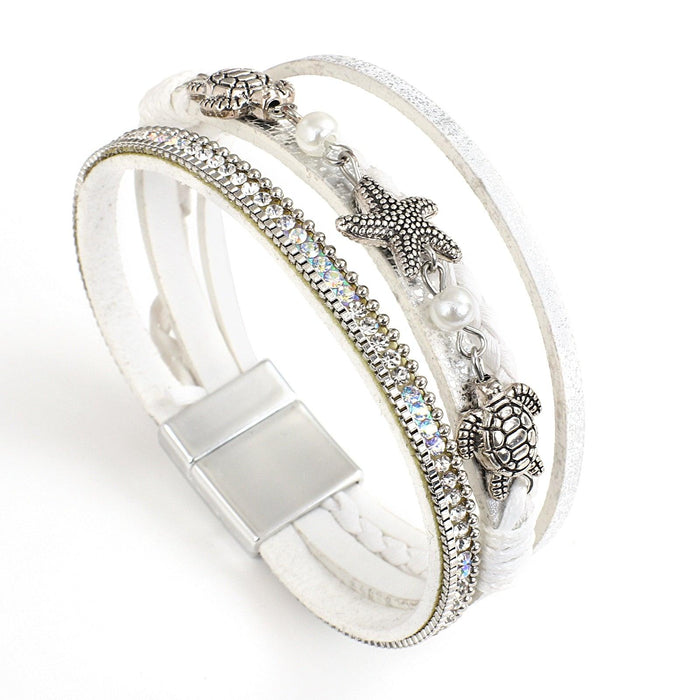 'Sea Life' Charm Cuff Bracelet - white - Womens Bracelets - Allora Jade