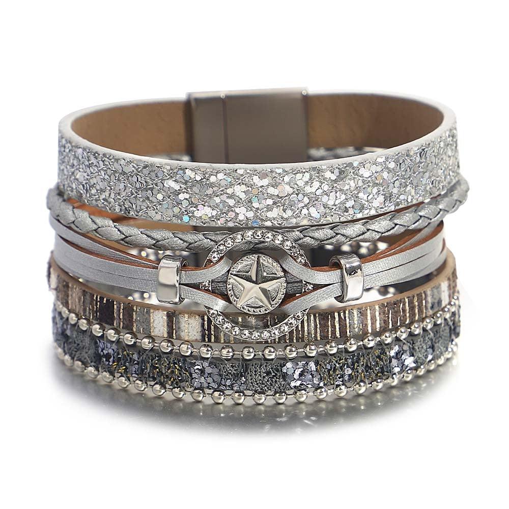 'Star' Charm Cuff Bracelet - silver - Womens Bracelets - Allora Jade
