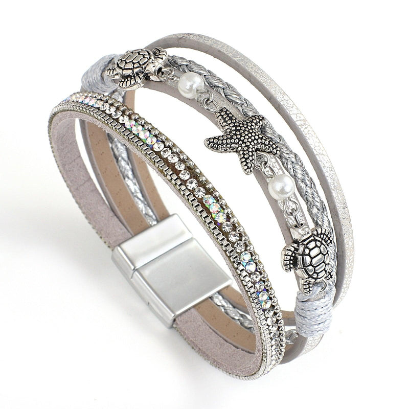 'Sea Life' Charm Cuff Bracelet - silver - Womens Bracelets - Allora Jade
