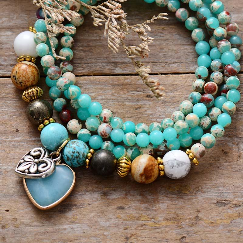 'Nyiwarri' Imperial Jasper Heart Pendant Necklace | ALLORA JADE