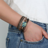 'Birralee' Charm Cuff Bracelet - brown - Womens Bracelets - Allora Jade