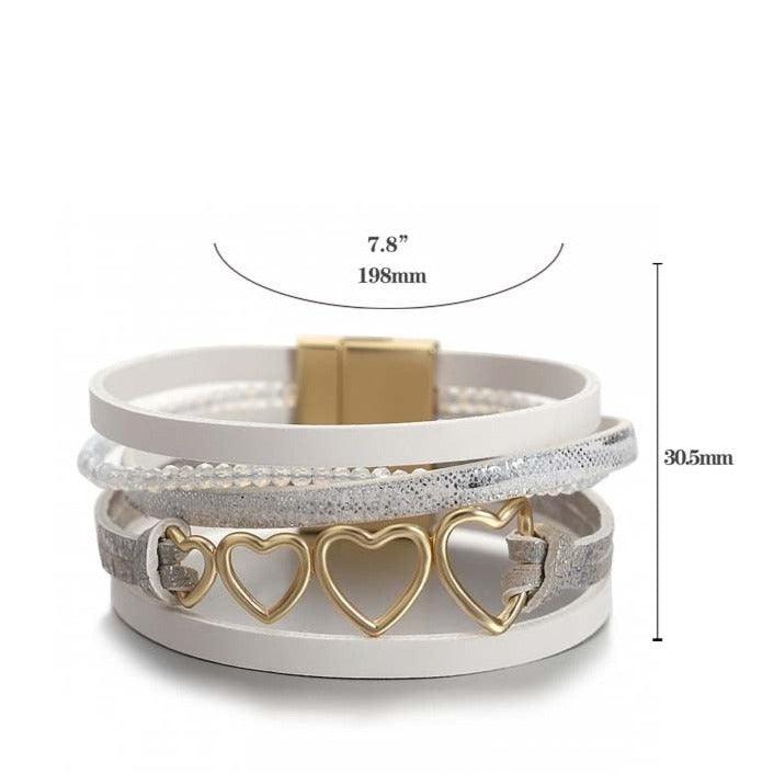 'Heart Blooms' Charm Bracelet - white - Womens Bracelets - Allora Jade