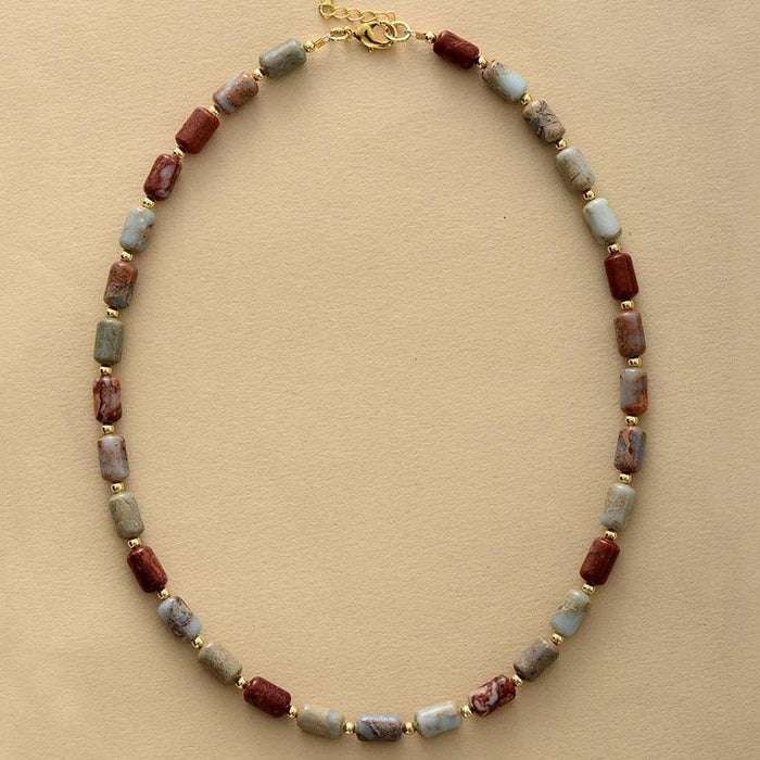 'Maranirra' Earthy Emperor Jasper Choker Necklace - Womens Necklaces Crystal Necklace - Allora Jade