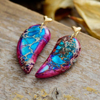 'Purple Heart' Jasper Drop Earrings - Womens Earrings Crystal Earrings - Allora Jade