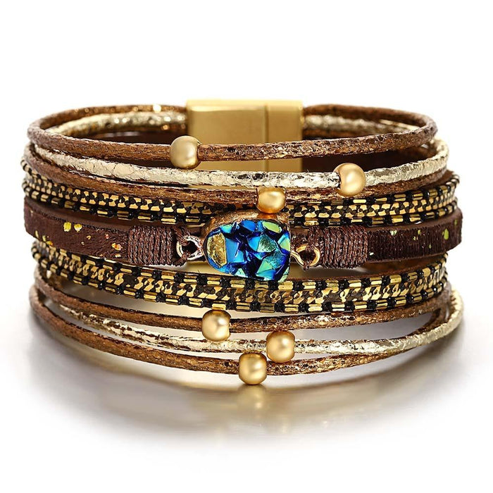 'Sky' Charm Cuff Bracelet - gold - Womens Bracelets - Allora Jade