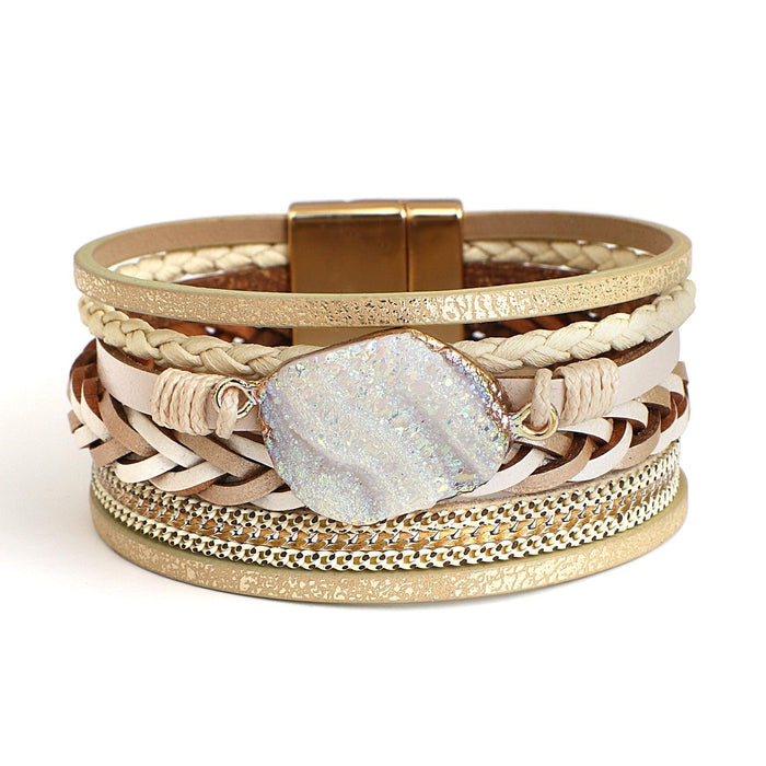 'Birralee' Charm Cuff Bracelet - khaki - Womens Bracelets - Allora Jade