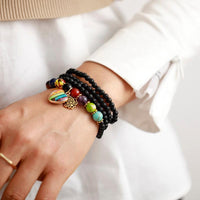 'Nyiwarri' Lava Chakra Heart Stretchy Bracelet - Womens Bracelets Crystal Bracelet - Allora Jade