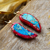 'Red Heart' Jasper Drop Earrings - Womens Earrings Crystal Earrings - Allora Jade