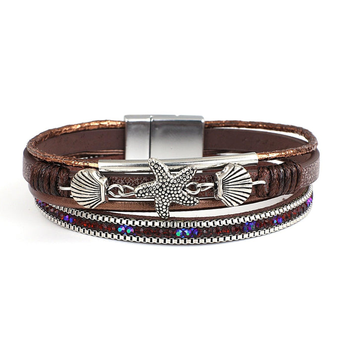 'Sea Life' Charm Cuff Bracelet - brown - Womens Bracelets - Allora Jade