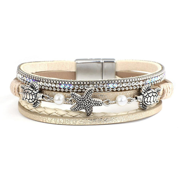 'Sea Life' Charm Cuff Bracelet - gold - Womens Bracelets - Allora Jade