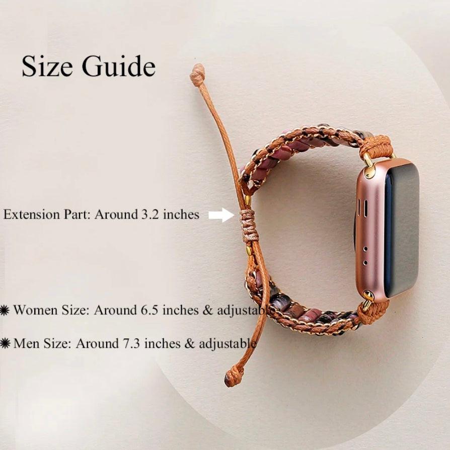 Tiger's Eye Beads Apple Watch Band - Womens Crystal Watch Bands - Allora Jade
