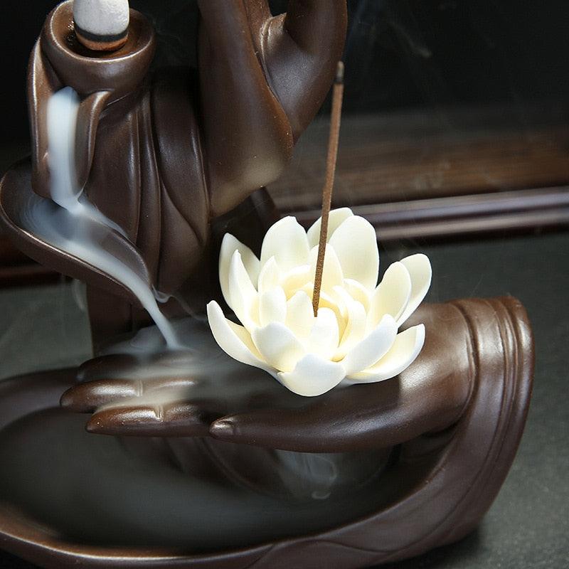 'Vitarka Mudra' Ceramic Incense Holder - Decor Incense Holder - Allora Jade