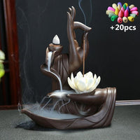 'Vitarka Mudra' Ceramic Incense Holder - Decor Incense Holder - Allora Jade