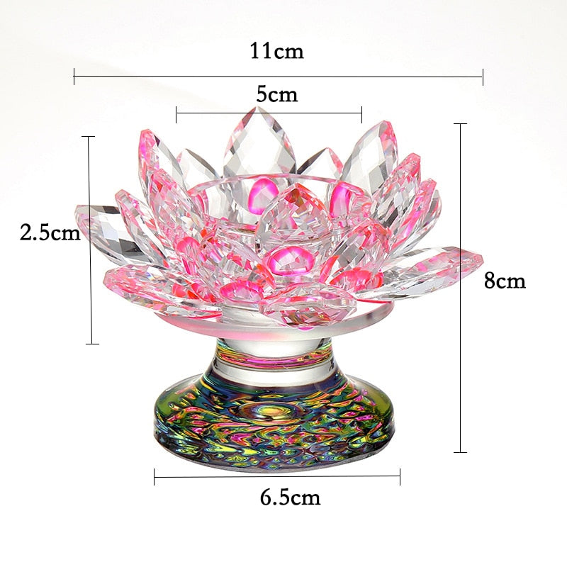'Pink Lotus' Flower Glass Candle Holder - Allora Jade